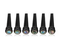 Dilwe 6Pcs del Puente de Ébano, Clavijas para Guitarra Acústica de 6 Cuerdas con Incrustación de Concha de Abulón y Anillo de Latón, Piezas de Reemplazo Estándar