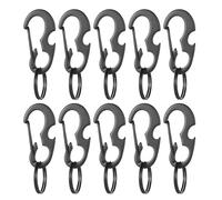 Dilwe Abridor de Botellas con Bucle en D de Acero Inoxidable, de Llavero Compacto con Hebilla de Bloqueo para Correas para Mascotas y Artículos Esenciales Diarios para Equipos Al Aire (10PCS)
