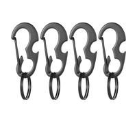 Dilwe Abridor de Botellas con Bucle en D de Acero Inoxidable, de Llavero Compacto con Hebilla de Bloqueo para Correas para Mascotas y Artículos Esenciales Diarios para Equipos Al Aire (4PCS)