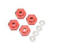 Dilwe Acoplador Hexagonal RC de 17 Mm, Adaptador de Cubo Hexagonal de Rueda de Aleación de Aluminio para Coches RC 1/10, con Diseño de 12 Mm para Axial (Rojo)