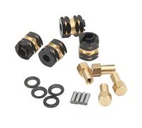 Dilwe Adaptador de Extensión de Cubo Hexagonal RC, Combinador de Cubo de Rueda Negro de Latón con Revestimiento Duro para Axial SCX24 AXI90081 AXI00001 AXI00002 AXI00005 1/24 RC Car