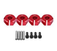 Dilwe Adaptadores de Cubo Hexagonal de Rueda, 12mm Adaptador de Cubo Hexagonal de Rueda Universal para HSP 1/10 Escala RC Coche(5mm, Rojo)