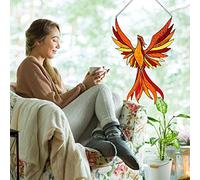 Dilwe Adorno Colgante de Ventana Acrílico Phoenix Suncatcher, Decoración Colorida del Hogar para Sala de Estar, 20 * 25cm, 1 Unidad (Color de la Foto)