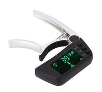 Dilwe Afinador de Capo para Guitarra Digital Pantalla LCD 2 en 1 Capo con Clamp/Holder de Alto Rendimiento para Guitarras Eléctricas Acústicas Ukelele Material Plástico de Aleación