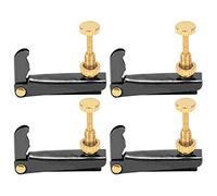 Dilwe Afinadores Finos de Violín de 4 Piezas, Reemplazo de Afinador de Cuerdas de Violonchelo de Metal Profesional, con Superficie de Alto Brillo, para Accesorios de Instrumentos de (BLACK)