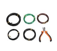 Dilwe Alambre para Bonsái, Alambre de Aluminio para Entrenamiento de árboles, 5 Rollos de 1,0mm, 1,5mm y 2,0mm con Cortador para Dar Forma a árboles Bonsái, Herramientas de Bricolaje