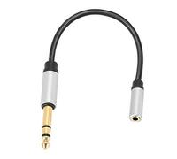 Dilwe Aleación de aluminio AUX3.5mm Cable de extensión para auriculares 6.5 macho a 3.5 hembra Cable de audio de resorte, material de aleación de aluminio Cable de audio(3,5 mujeres a 6,5 hombres)