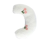 Dilwe Almohada Suave y Cómoda para Mascotas, Almohada para Gatos en Forma de U para Defender la Columna Vertebral para Dormir, Mejora el Alivio de Las Articulaciones de los Perros, Material (White)