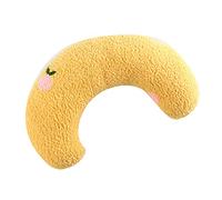 Dilwe Almohada Suave y Cómoda para Mascotas, Almohada para Gatos en Forma de U para Defender la Columna Vertebral para Dormir, Mejora el Alivio de Las Articulaciones de los Perros, Material (Yellow)