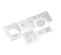 Dilwe Aluminio Aluminio Aleado Centro Interior Modo de Consola Botón Palabra de Tablero Interruptor Panel de Cubierta Coceta para Sport 2014-2017 con Adhesivo de Doble Cara
