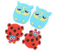 Dilwe Amortiguador de Vibración de Raqueta de Tenis de 4 Piezas, Amortiguador de Silicona Premium con Diseño de Dibujos Animados, para Reducir el Impacto y (Mariquita Roja 2.7cm/1.06in Búho