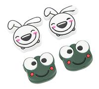 Dilwe Amortiguador de Vibración de Raqueta de Tenis de 4 Piezas, Amortiguador de Silicona Premium con Diseño de Dibujos Animados, para Reducir el Impacto y (Rana 2,2 cm/0,9 Pulgadas Conejo,8 cm/1,1)