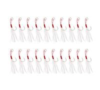 Dilwe Anzuelo de Pesca de 20 Piezas, Anzuelo de Líneas Brillantes, Placa de Hierro de Alambre de Unión, para Accesorios de Pesca