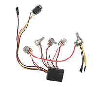 Dilwe Arnés de Cableado de Amplificación de 3 Etapas, Kit de Cableado de Circuito de bajo de Guitarra Eléctrica con Diseño Inteligente de Potenciómetro Dual, para Aficionados a la