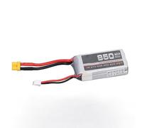 Dilwe Batería Lipo de alta velocidad de 850 mAh 75C, cable especial de silicona AWG para aeromodelo, película chapada en aluminio PP, con enchufe XT30 para aeronaves RC de ala fija (2S)