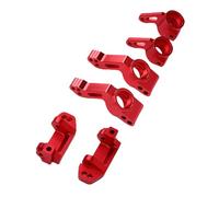 Dilwe Bloques de Dirección Delantera del Automóvil RC Kit de Portabebuilería del Eje Trasero 2 Piezas Dirección Delantera 2 PCS Reemplazo de Aleación de Aluminio de Eje Trasero para (Rojo)