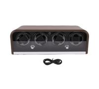 Dilwe Bobinadora Automática de Relojes, Caja Enrolladora de Relojes con Tablero de Densidad de Fibra con Luz LED, 5 Modos para Exhibición de Almacenamiento