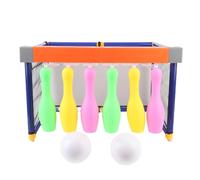 Dilwe Bola de Fútbol Juguete de Bolos Set 2 en 1 Bolas de Bolos Iluminadas con 6 Alfileres Coloridos y GOL de Fútbol para Juegos para Niños en Interiores Al Aire Libre