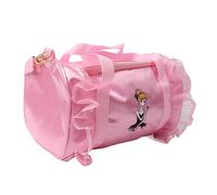 Dilwe Bolso de Baile para Niñas, Bolso de Lona de Baile con Encaje de Cuero Sintético para Niños con Correa para el Hombro, Ideal para Ballet y Fiestas de Pijamas