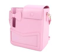 Dilwe Bolso para Taza de Agua, Bolsa de Almacenamiento Minimalista de PU con Correa Ajustable y Portavasos Incorporado, para IR de Compras, Actividades Al Aire y Desplazamientos (Rosácea)