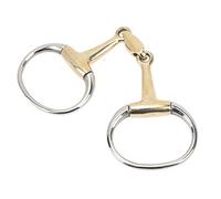 Dilwe Broca de Filete de Anillo para Caballo de 135 Mm, Acero Inoxidable Duradero y Cobre para un Fácil Control en Deportes Equinos