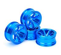 Dilwe Buje de Rueda RC, 4 Piezas de Aleación de Aluminio Bujes de Rueda de Vehículo RC para Coche de Control Remoto Universal 1/10 Flat Running Drift (Blue)