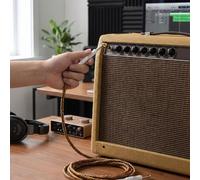 Dilwe Cable de Guitarra Trenzado, Cable de Instrumento de 10 Pies con Conectores Rectos Dobles y Material de Aleación de PVC para Guitarra Eléctrica, bajo y Altavoz, Sonido Claro