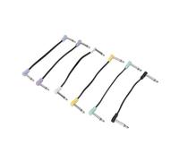 Dilwe Cables de Conexión para Guitarra, Cables para Instrumentos en ángulo Recto con Conectores Duraderos, Transmisión de Sonido de para Músicos, para Configuración de Pedalera, Paquete de 6 de 16