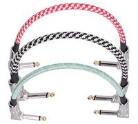 Dilwe Cables para Pedales de Efectos de Guitarra, Paquete de 3 Conectores con Cable Trenzado