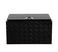 Dilwe Caja de almacenamiento para remolques caja de transporte de aluminio negro 30 x 17 x 18 pulgadas con cierre de almacenamiento impermeable para recoger remolque ATV RV camión cama garaje