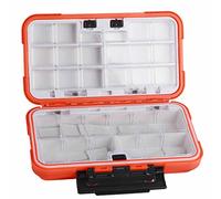 Dilwe Caja de Aparejos de Pesca ABS, Ganchos para Señuelos, Caja Organizadora de Almacenamiento, Contenedor Portátil, Diseño de Bloqueo Duradero (Estilo B de Gran tamaño)