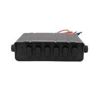 Dilwe Caja de Interruptor Basculante de 6 Bandas, Panel de Interruptor Auxiliar de Aleación de Aluminio DC12V a 24V 40A, Soporte Ajustable, 6 Circuitos, Control Fusionado para Coche, Barco, RV, (BLUE)