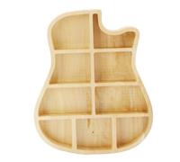 Dilwe Caja para Púas de Guitarra, Contenedor de Almacenamiento de Madera de Aspen con Acabado Elegante, Organizador Compacto para Músicos y Viajeros