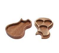 Dilwe Caja para Púas de Guitarra, Soporte de Almacenamiento de Madera para Púas de Guitarra con Diseño de Patrón, Regalo de Guitarrista de Madera Maciza para Amantes de la Música