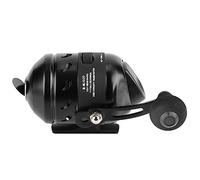 Dilwe Carrete Giratorio de Fundición Negra, Rueda de Pescado de Tiro de Línea Interior, Carrete de Pesca Cerrado, Mango EVA de Arrastre Suave de Metal Ligero