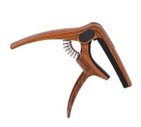 Dilwe Cejilla de Guitarra 3 en 1, Soporte de Bicicleta de Altura Ajustable, Soporte de Patada de Doble Pierna de Metal, Acolchado de Silicona para Guitarras Clásicas (Color de veta de madera oscura)