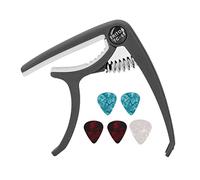 Dilwe Cejilla para Guitarra Eléctrica, Cejilla de Liberación Rápida ABS con 5 Púas para Guitarra Eléctrica Acústica Banjo Mandolina Ukelele (BLACK)