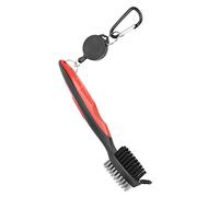 Dilwe Cepillo para Palos de con Cordón Telescópico y Gancho, Herramienta de Limpieza de Cerdas Dobles de Acero y Nailon para Bolsas Zapatos de (Rojo)