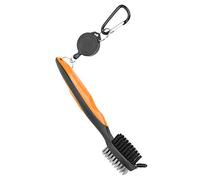 Dilwe Cepillo para Palos de con Cordón Telescópico y Gancho, Herramienta de Limpieza de Cerdas Dobles de Acero y Nailon para Bolsas Zapatos de (Orange)