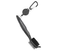 Dilwe Cepillo para Palos de con Cordón Telescópico y Gancho, Herramienta de Limpieza de Cerdas Dobles de Acero y Nailon para Bolsas Zapatos de (Gray)