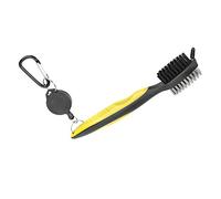 Dilwe Cepillo para Palos de con Cordón Telescópico y Gancho, Herramienta de Limpieza de Cerdas Dobles de Acero y Nailon para Bolsas Zapatos de (Yellow)