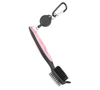 Dilwe Cepillo para Palos de con Cordón Telescópico y Gancho, Herramienta de Limpieza de Cerdas Dobles de Acero y Nailon para Bolsas Zapatos de (Pink)