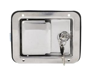 Dilwe Cerradura de Manija de Paleta de 140 X 108 Mm, Pestillo de Paleta de Montaje Empotrado de Acero Inoxidable 304 con 2 Llaves, Pulido Espejo, Sello de Junta, Se Adapta a Puertas de Menos de 21