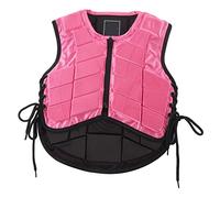 Dilwe Chaleco Ecuestre para Niños, Equipo de Protección del Protector del Cuerpo Ecuestre, Protector del Cuerpo del Equipo de Protección para Montar a Caballo Acolchado de Espuma Rosa (CS)