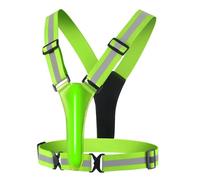Dilwe Chaleco Reflectante para Correr, Chaleco Iluminado para Correr con Correa Ajustable, Alta Visibilidad, hasta 300 M, Tejido Elástico para Adultos y Niños (Green)