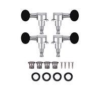 Dilwe Clavijas de Ajuste del Ukelele 2L2R, Enclosed Gear Plata Locking Locking Aleación de Zinc Negro Machine Head