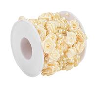 Dilwe Collar de Perlas 10m, Cuentas de ABS Brillantes (Beige) | Material duradero, longitud cortable, ideal para bodas y manualidades.