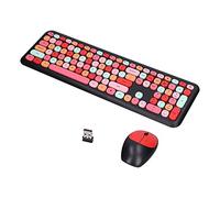 Dilwe Combo De Teclado Y Mouse Inalámbrico, Juego De Teclado Y Mouse Inalámbricos 2.4G para Windows, Ratones Y Teclados Inalámbricos Compactos Retro, para PC/Computadora Portátil(Negro)