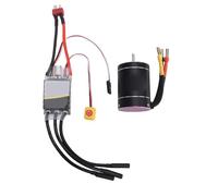 Dilwe Combo ESC de Motor sin Escobillas RC, 6400KV 75A con Protección de Batería LiPo 2-3S para Barcos de Coches RC a Escala 1/10 1/8