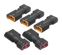 Dilwe Conector de Batería RC, Conector de Batería de Plástico + Metal 5 Piezas XT60 Macho + Adaptador Hembra de Enchufe T Conexión Firme para Aviones RC Accesorios para maquetas de aviones